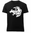 Чоловіча преміум футболка Angry wolf ч/б принт Чорний фото