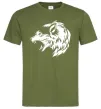 Мужская футболка Angry wolf ч/б принт Оливковый Мужская футболка Angry wolf ч/б принт Оливковый фото