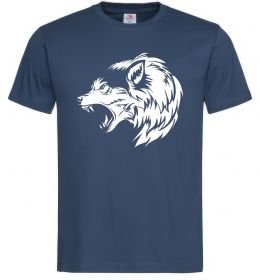 Чоловіча футболка Angry wolf ч/б принт Чоловіча футболка Angry wolf ч/б принт