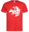 Мужская футболка Angry wolf ч/б принт Красный Мужская футболка Angry wolf ч/б принт Красный фото