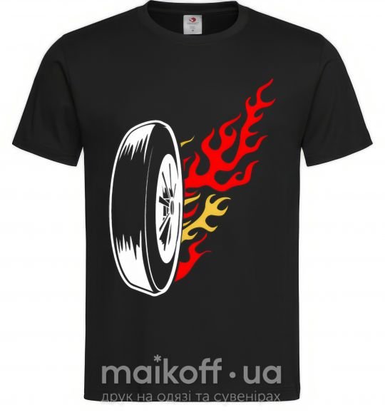 Мужская футболка Fire wheel Черный фото