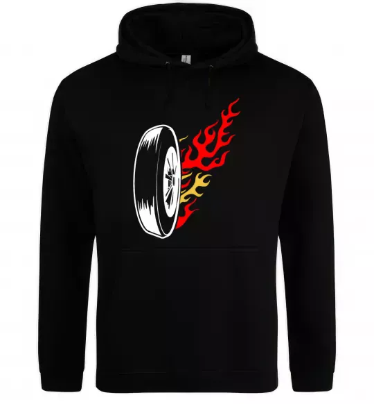 Чоловіча толстовка (худі) Fire wheel Чорний фото