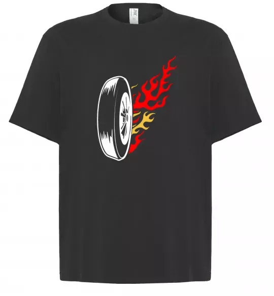 Футболка Оверсайз Fire wheel Чорний фото