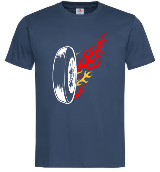 Чоловіча футболка Fire wheel Темно-синій фото