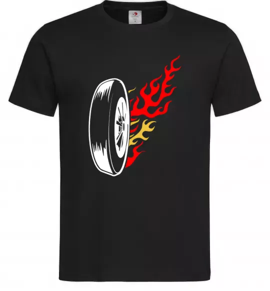 Чоловіча футболка Fire wheel Чорний фото