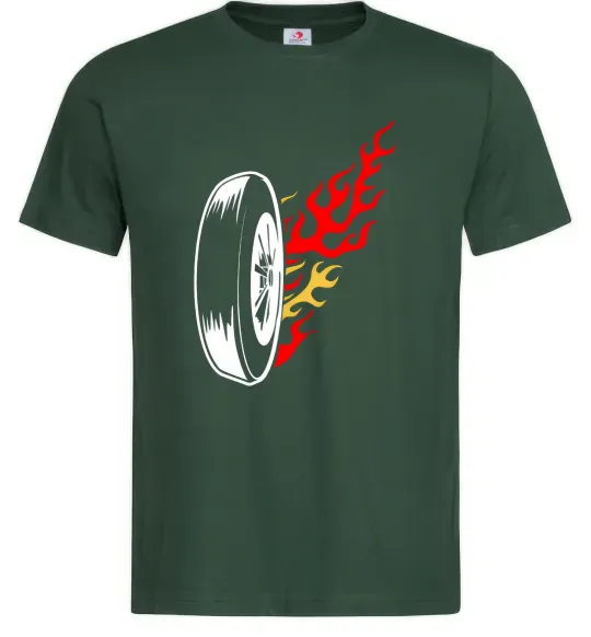 Чоловіча футболка Fire wheel Темно-зелений фото