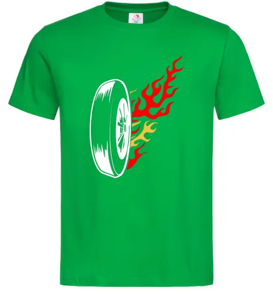 Чоловіча футболка Fire wheel Зелений фото