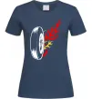 Жіноча футболка Fire wheel Темно-синій фото