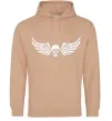 Чоловіча толстовка (худі) Череп крылья Пісочний Чоловіча толстовка (худі) Череп крылья Пісочний фото