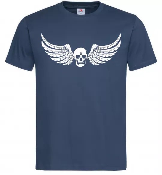 Чоловіча футболка Череп крылья Темно-синій фото