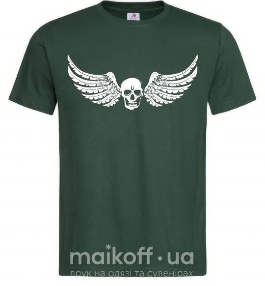 Чоловіча футболка Череп крылья Темно-зелений фото