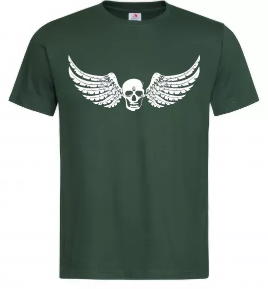 Чоловіча футболка Череп крылья Темно-зелений фото