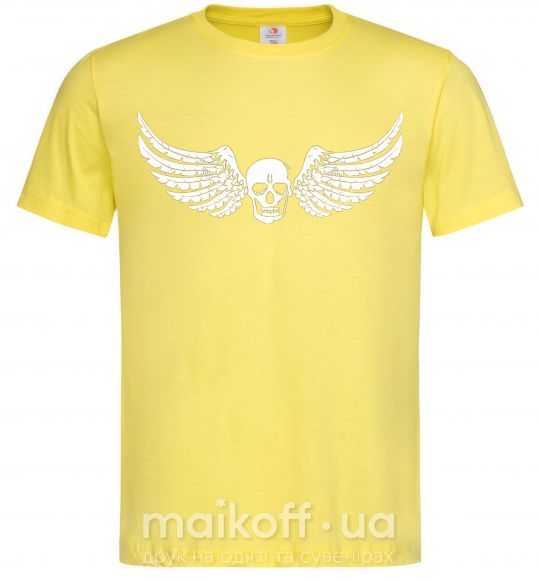 Чоловіча футболка Череп крылья Лимонний фото