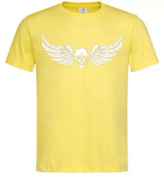Чоловіча футболка Череп крылья Лимонний фото