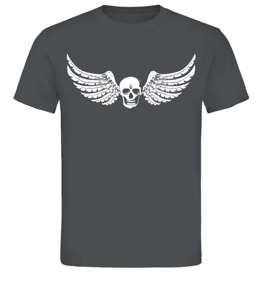 Чоловіча футболка Череп крылья Графіт фото