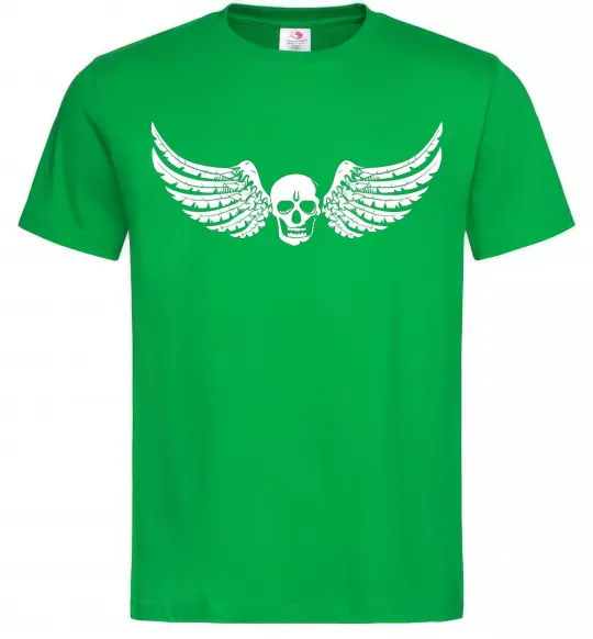 Чоловіча футболка Череп крылья Зелений фото