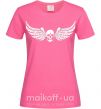 Женская футболка Череп крылья Ярко-розовый фото