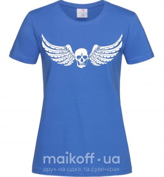 Жіноча футболка Череп крылья Яскраво-синій фото