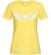 Женская футболка Череп крылья Лимонный фото