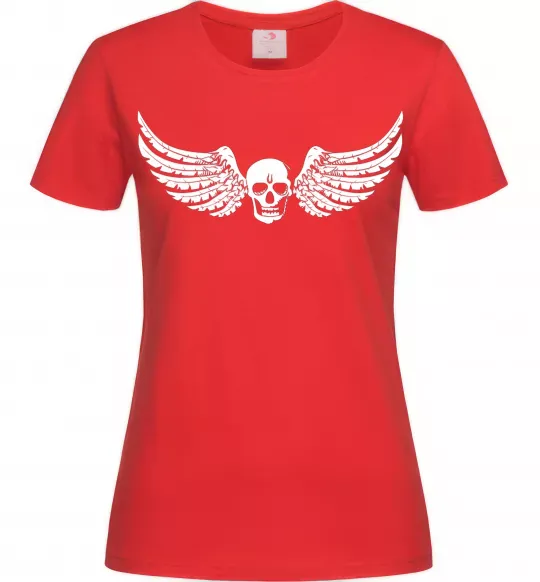 Жіноча футболка Череп крылья Червоний фото
