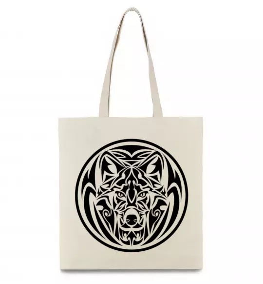 Еко-сумка Емблема вовк Бежевий фото