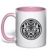 Чашка з кольоровою ручкою Емблема вовк Ніжно рожевий Чашка з кольоровою ручкою Емблема вовк Ніжно рожевий фото
