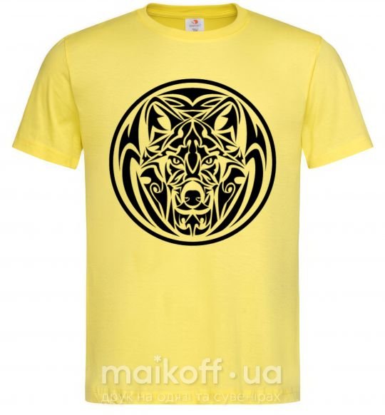 Мужская футболка Эмблема волк Лимонный фото