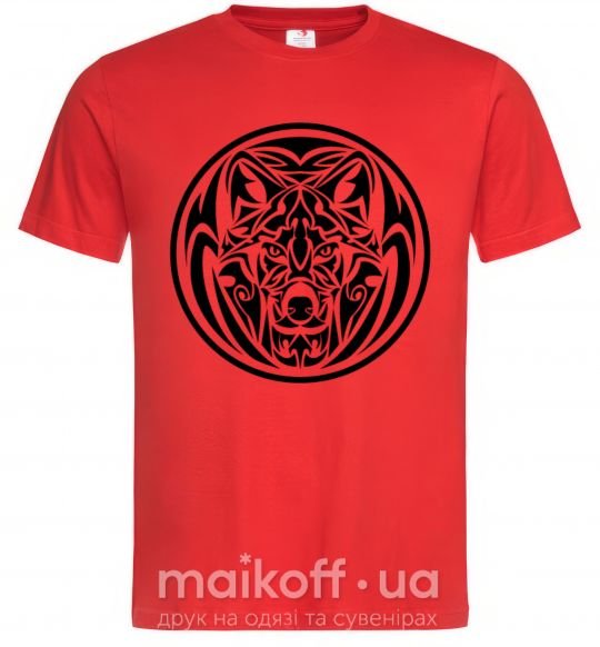 Мужская футболка Эмблема волк Красный фото