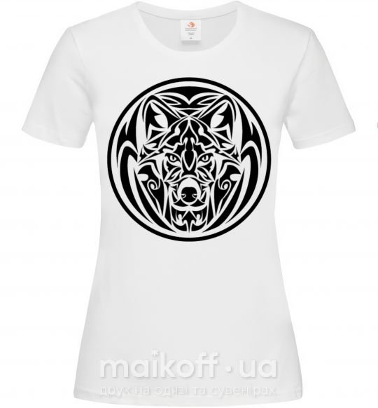 Жіноча футболка Эмблема волк Білий фото