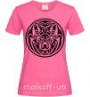 Женская футболка Эмблема волк Ярко-розовый фото