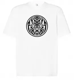 Футболка Оверсайз Вовк ліс Белый фото