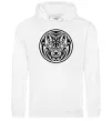 Мужская толстовка (худи) Емблема вовк Белый фото