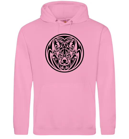 Женская толстовка (худи) Емблема вовк Розовый фото