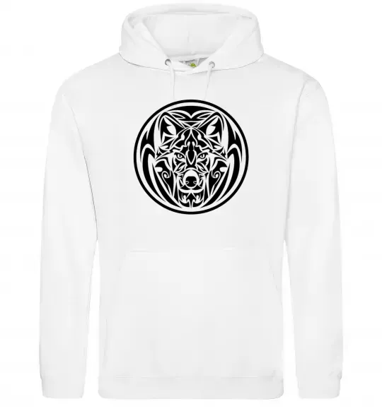 Жіноча толстовка (худі) Емблема вовк Білий фото