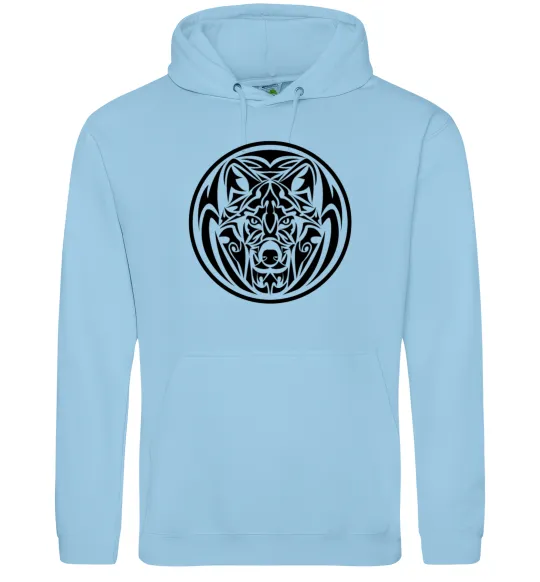 Женская толстовка (худи) Емблема вовк Голубой фото
