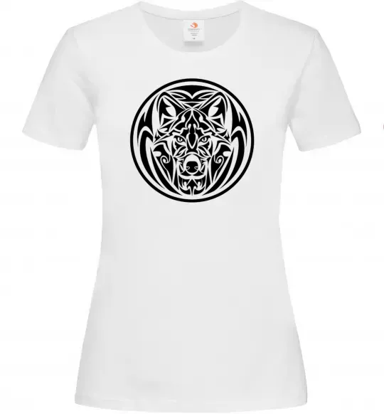 Жіноча футболка Емблема вовк Білий фото