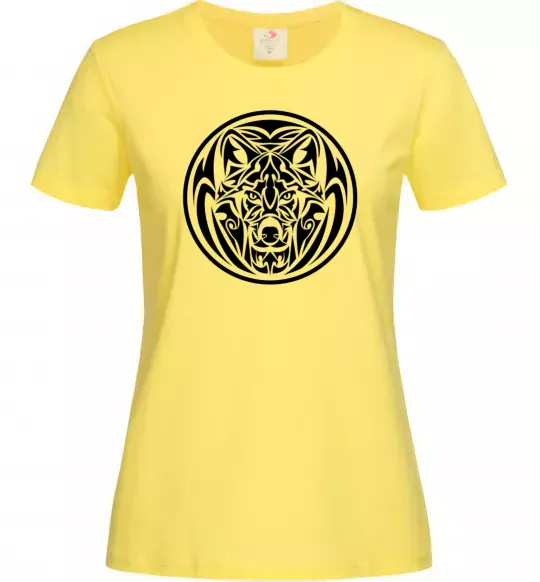 Жіноча футболка Емблема вовк Лимонний фото