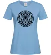 Жіноча футболка Емблема вовк Блакитний Жіноча футболка Емблема вовк Блакитний фото