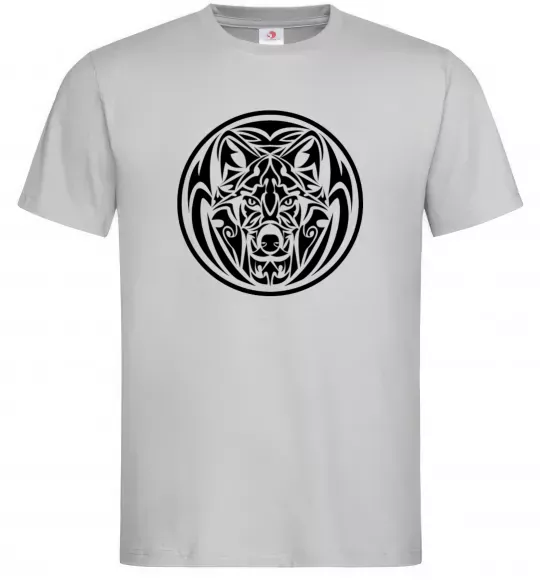 Мужская футболка Емблема вовк Серый фото