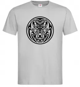 Мужская футболка Wolf line drawing Белый фото Мужская футболка Wolf line drawing Белый фото