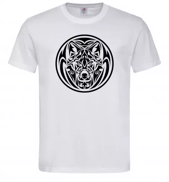 Мужская футболка Емблема вовк Белый фото