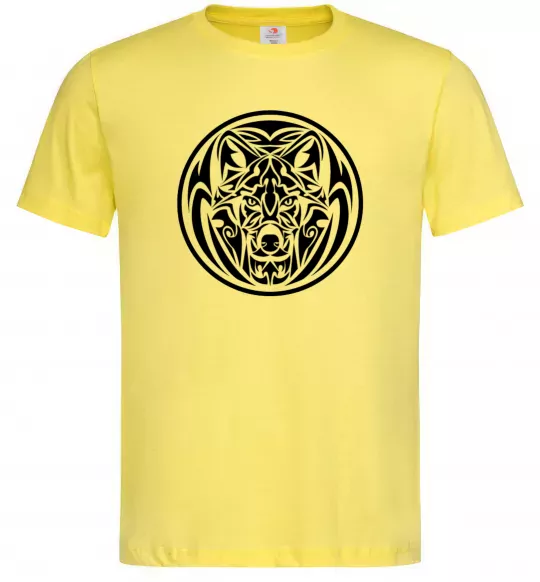 Мужская футболка Емблема вовк Лимонный фото