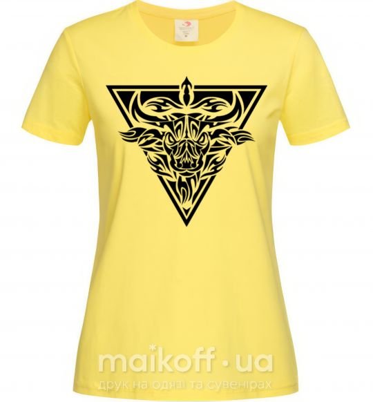 Женская футболка Эмблема бык Лимонный фото