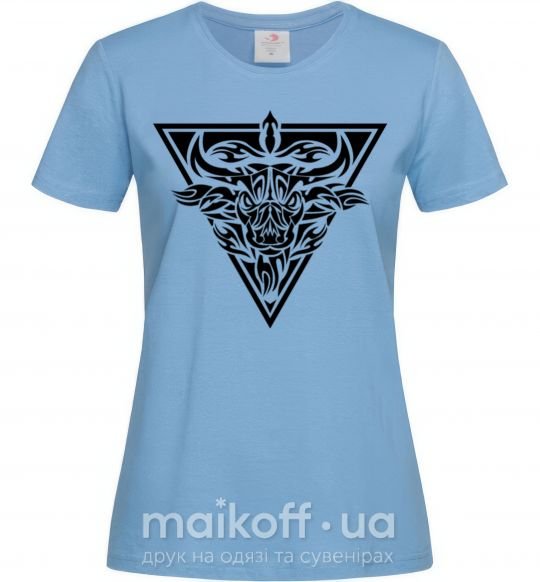 Жіноча футболка Эмблема бык Блакитний фото
