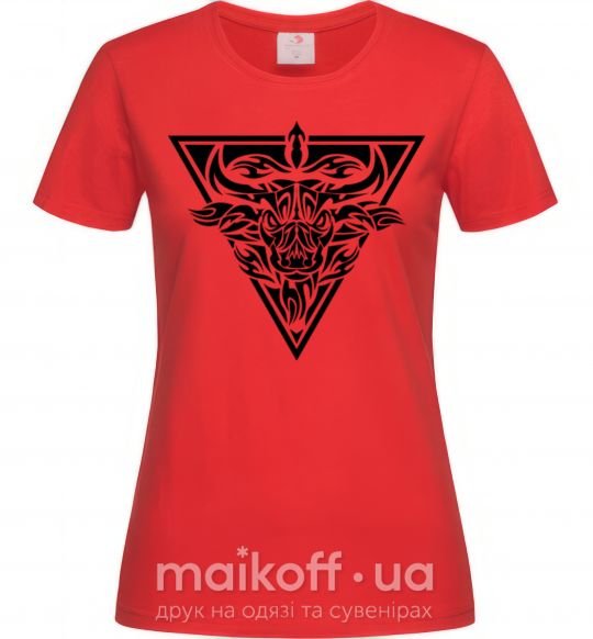 Женская футболка Эмблема бык Красный фото