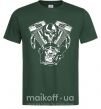 Мужская футболка Skull and motor Темно-зеленый фото
