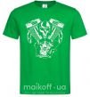 Мужская футболка Skull and motor Зеленый фото