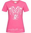 Женская футболка Skull and motor Ярко-розовый фото