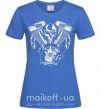 Женская футболка Skull and motor Ярко-синий фото