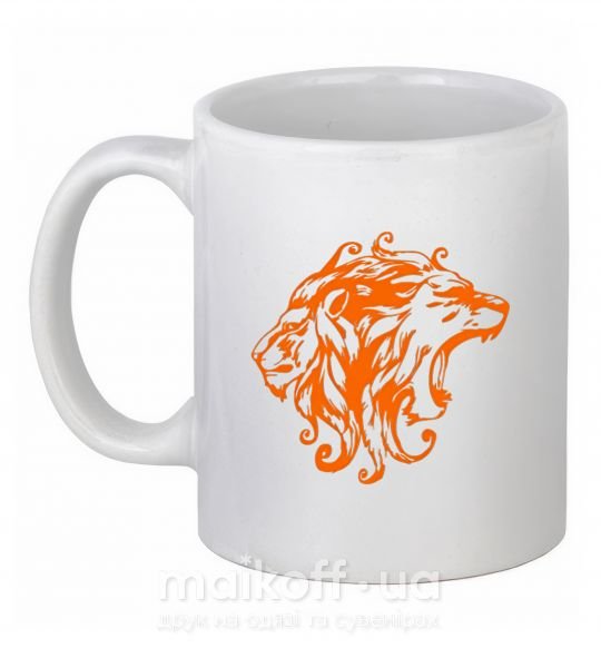 Чашка керамическая Львы Белый фото